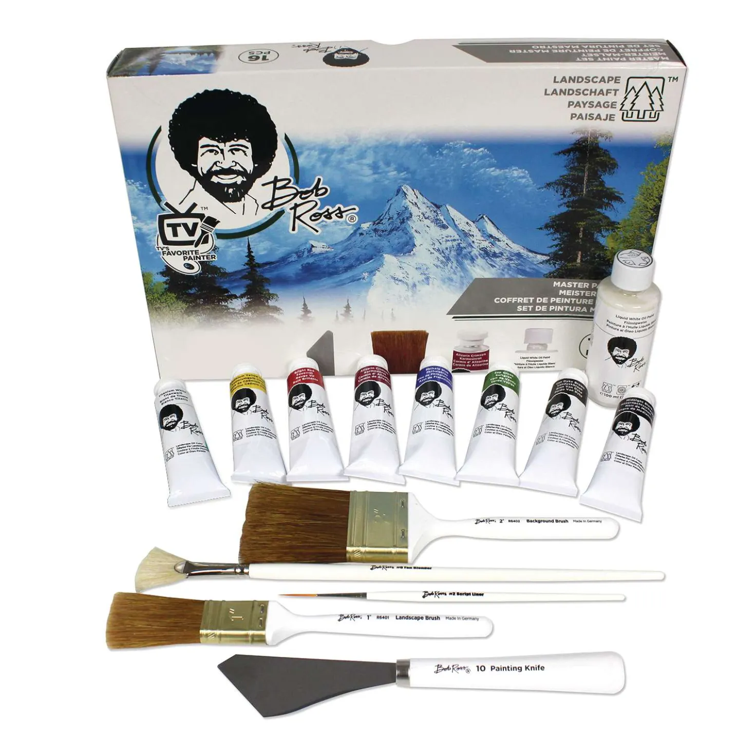 Bob Ross - Set di colori ad olio, tema paesaggio