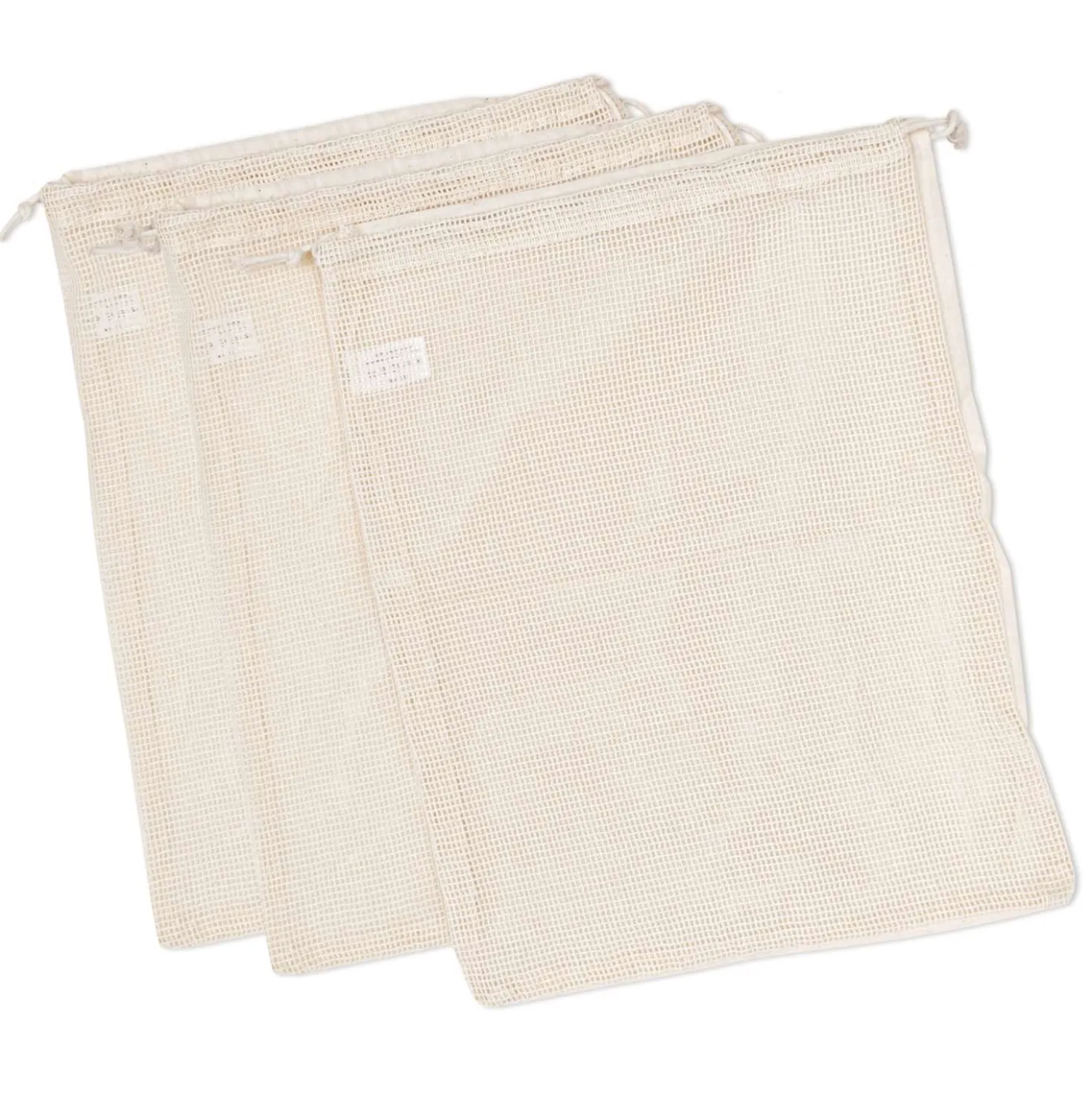 Borsa in cotone con inserto di rete
