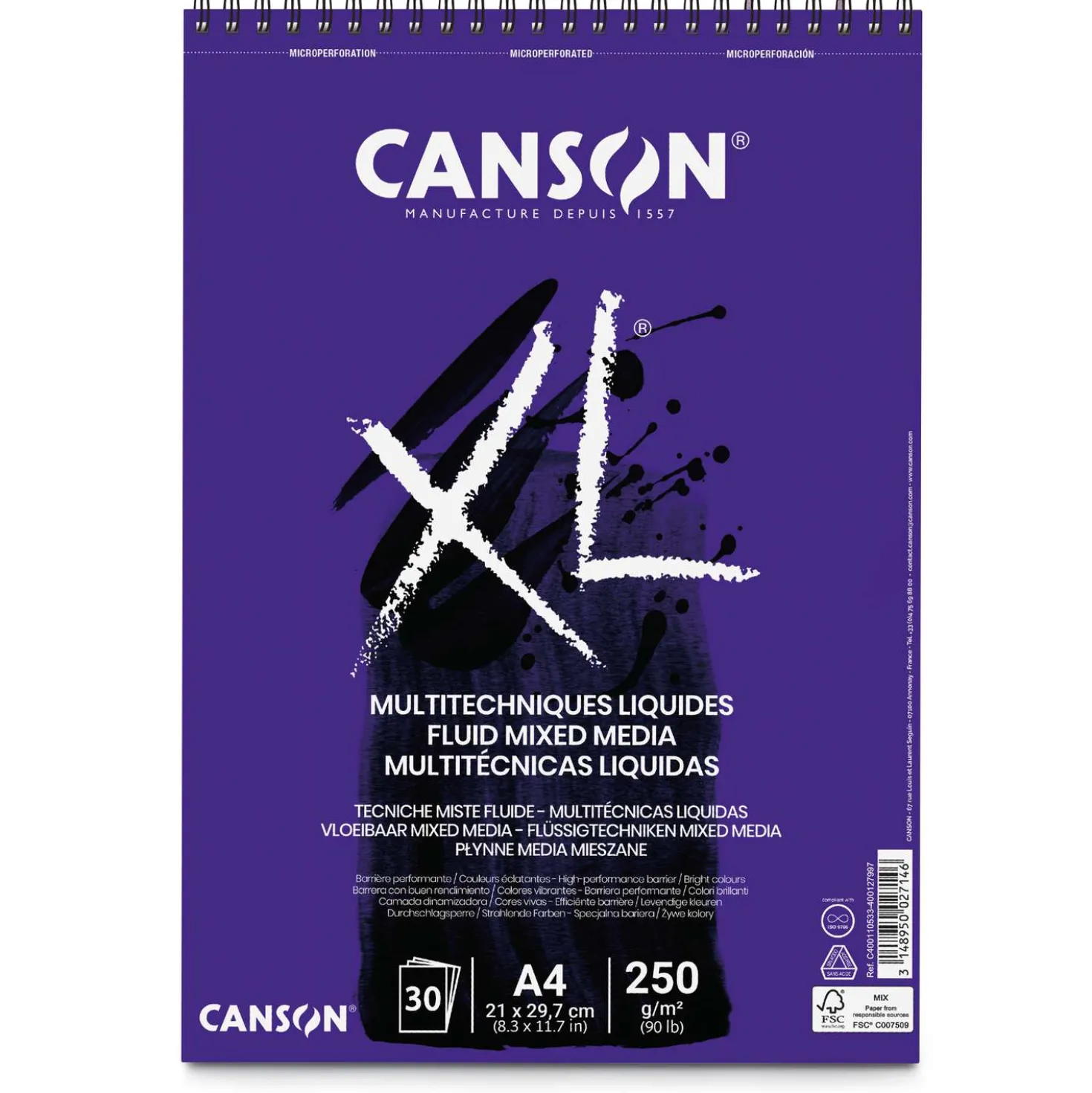 Canson - XL, Blocco spiralato Fluid Mixed Media