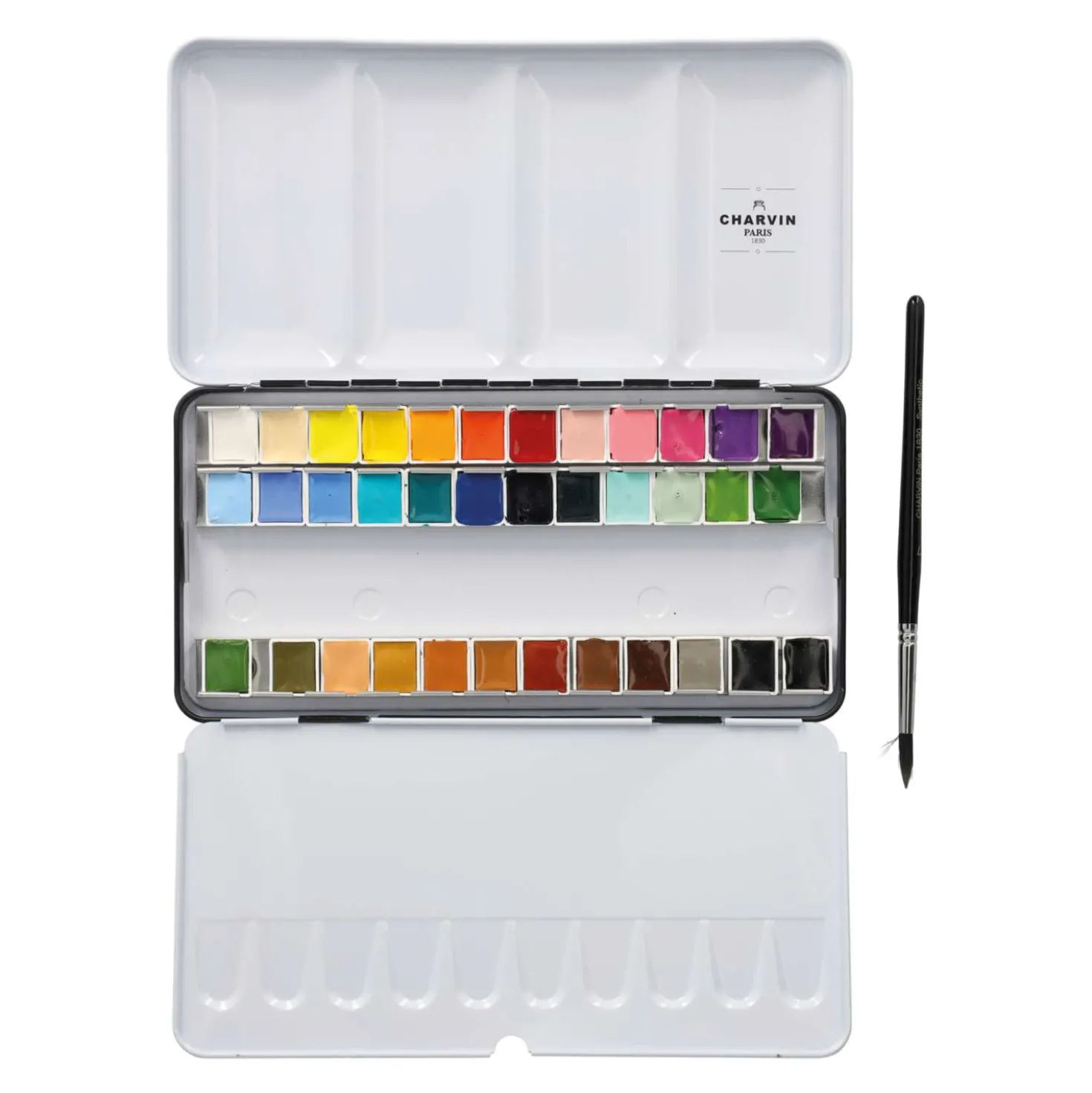 Charvin - Collection Classique, Set da 36 acquerelli extra-fini in scatola di metallo