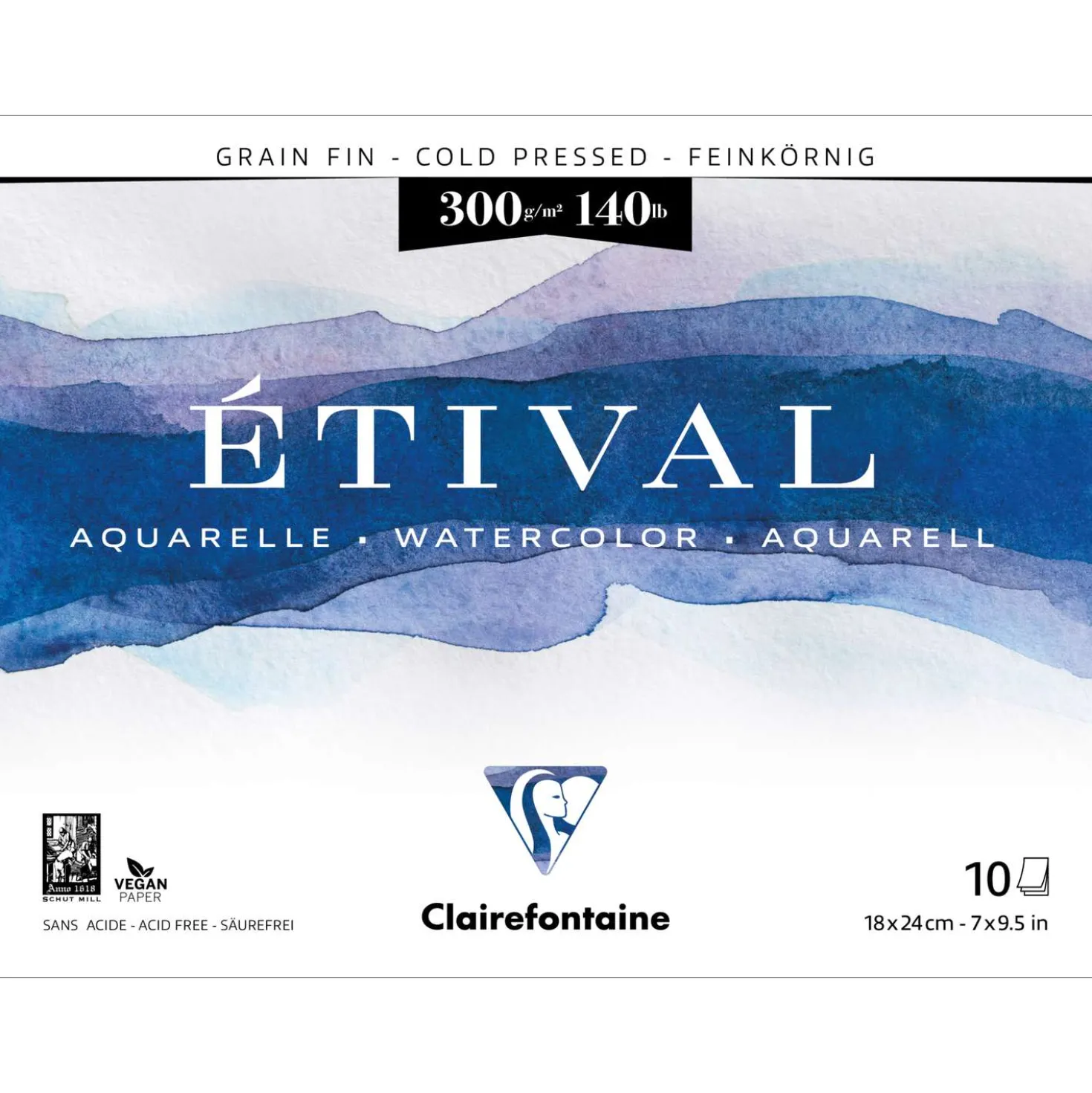 Clairefontaine - Etival, Blocco per acquerello, grana fina