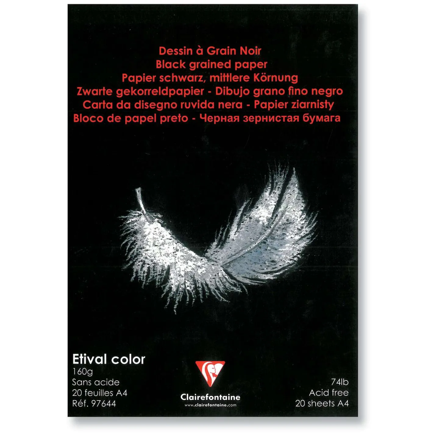Clairefontaine - Etival Color, Blocco di carta da disegno nera