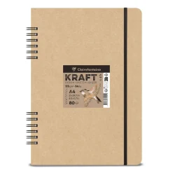 Clairefontaine - Kraft, Album per schizzi spiralato con carta marrone
