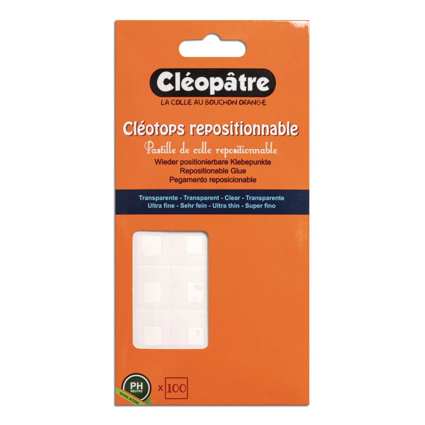 Cléopâtre - Cléotops, Punti adesivi rimovibili