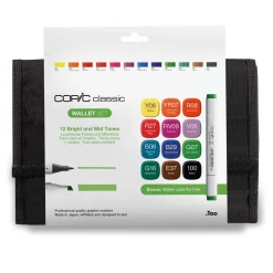 Copic - classic, Set da 12 marker colori brillanti con astuccio