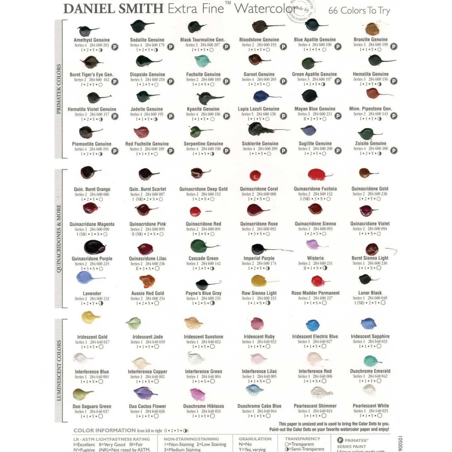 Daniel Smith - Dot Cards, Extra Fine Watercolors To Try
