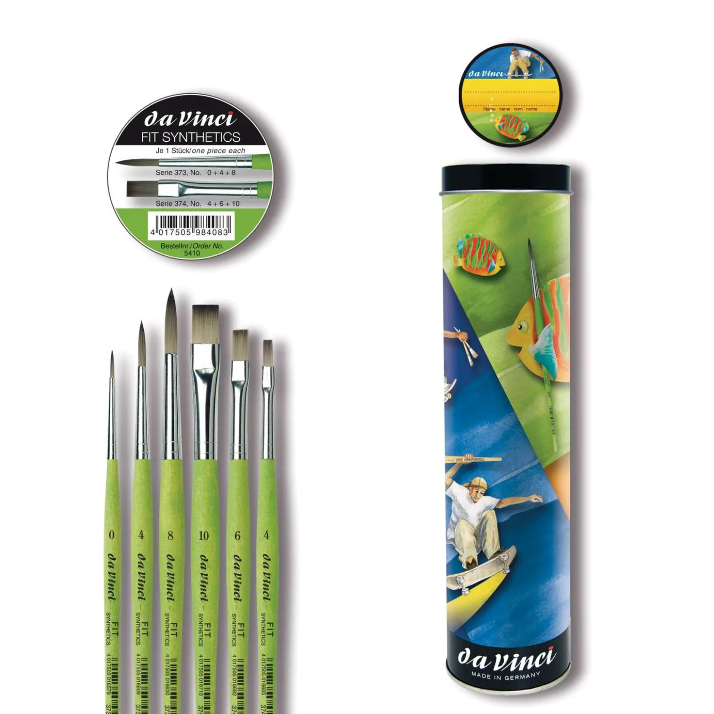 Da Vinci - Serie 5410, Fit Syntethics, Set da 6 pennelli
