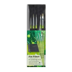 Da Vinci - Serie 4069, Fit Synthetics, Set da 5 pennelli con custodia in cotone