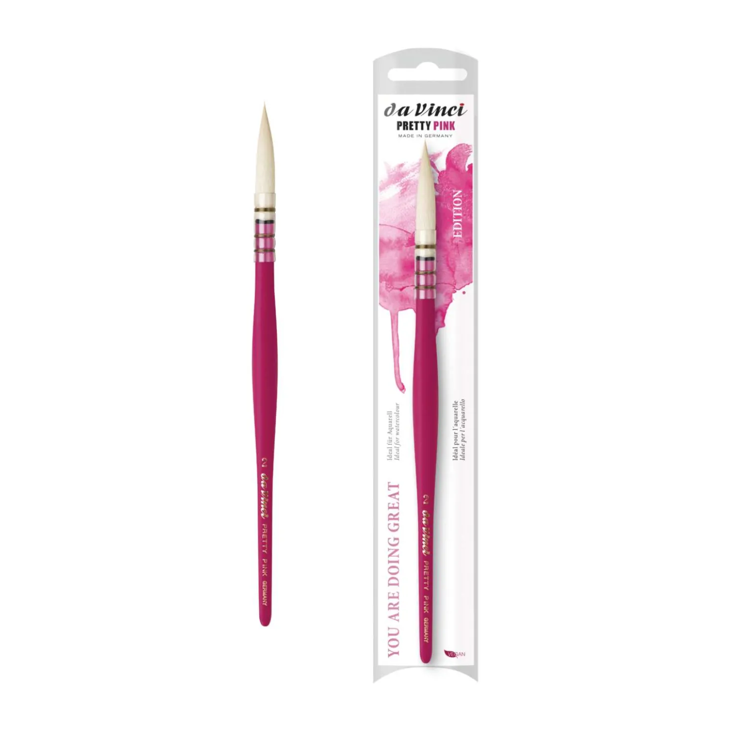 Da Vinci - Serie 494, Pretty Pink, Pennello sintetico per acquerello