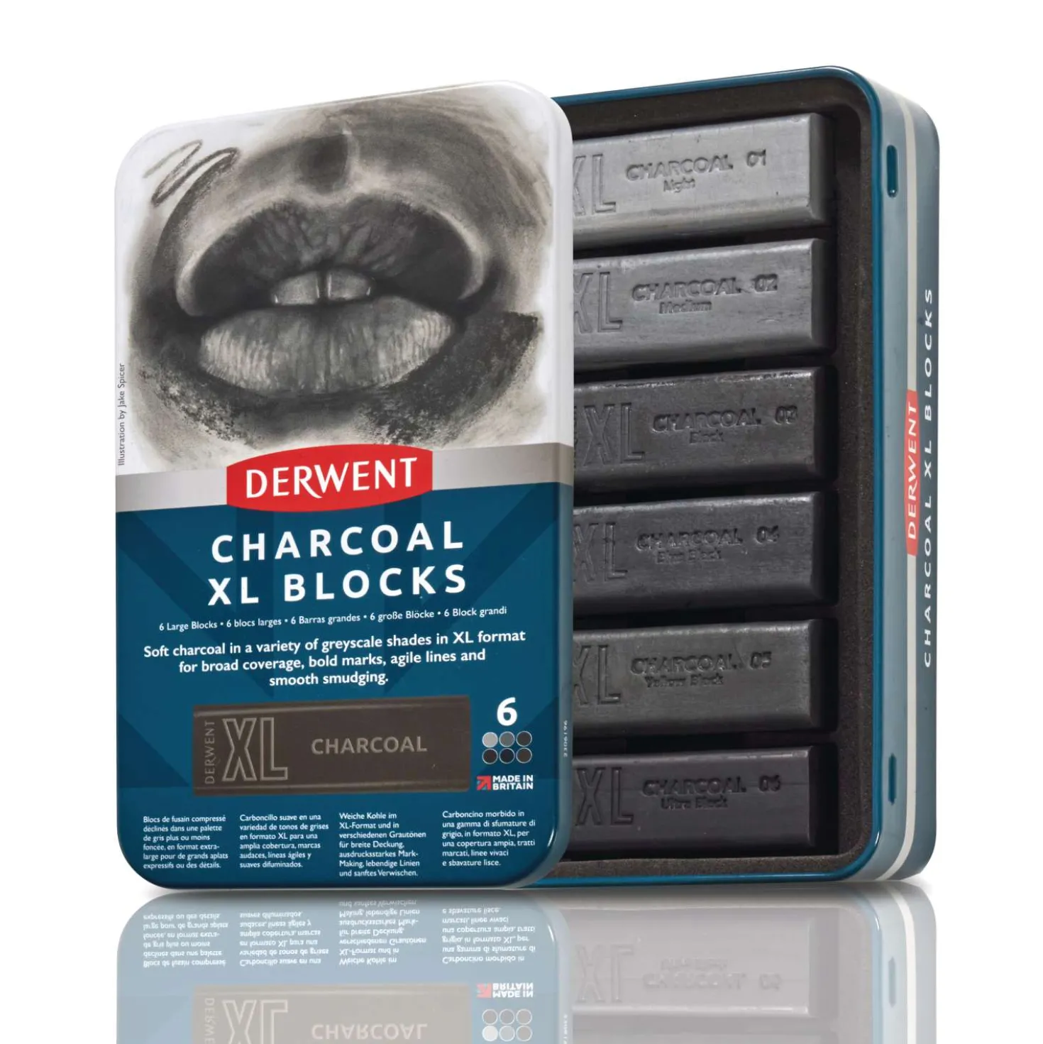Derwent - Charcoal XL, Set di blocchi di carboncino