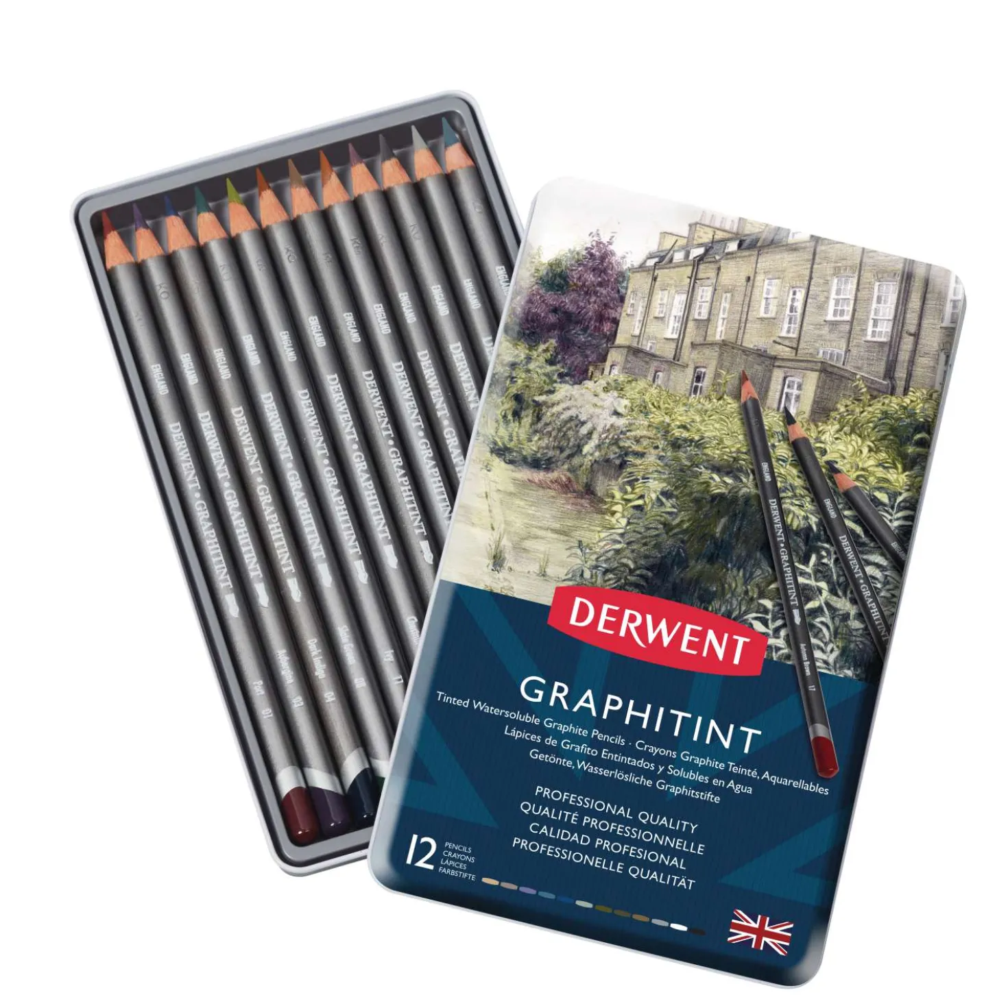 Derwent - Graphitint, Set di matite colorate di grafite acquerellabili