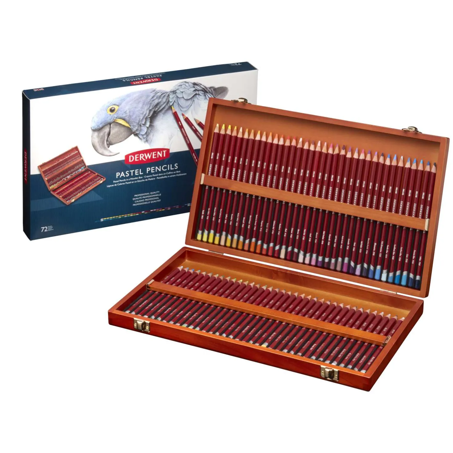 Derwent - Pastel Pencils, Set da 72 in scatola di legno