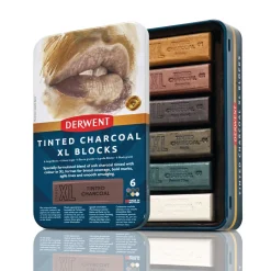 Derwent - Tinted Charcoal XL, Set di blocchi di carboncino colorato
