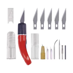 Ecobra - Coltello per bricolage da dito, set da 18 pezzi