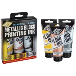 Essdee - Premium, Set di colori metallizzati per linoleografia