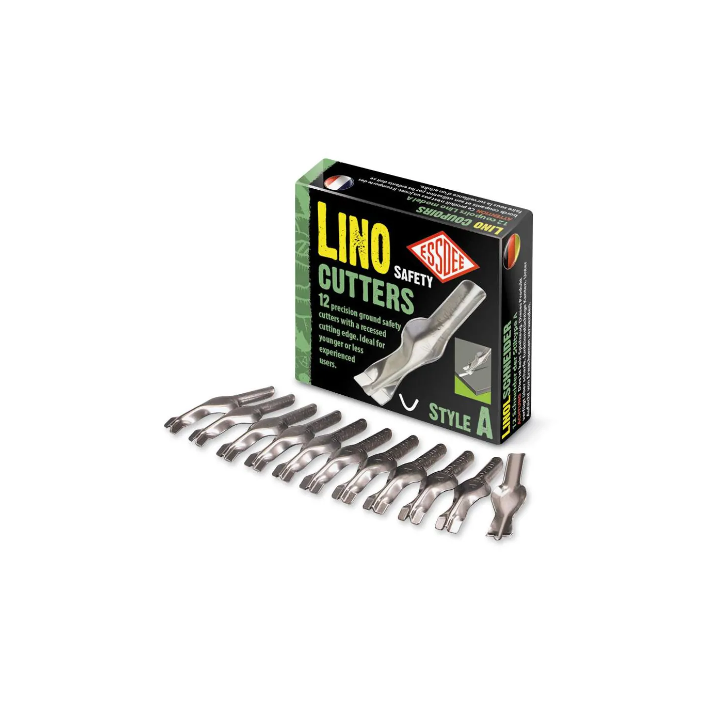 Essdee - Set da 12 cutter stile A per linoleografia