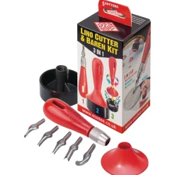 Essdee - Set per l'intaglio del linoleum 3 in 1