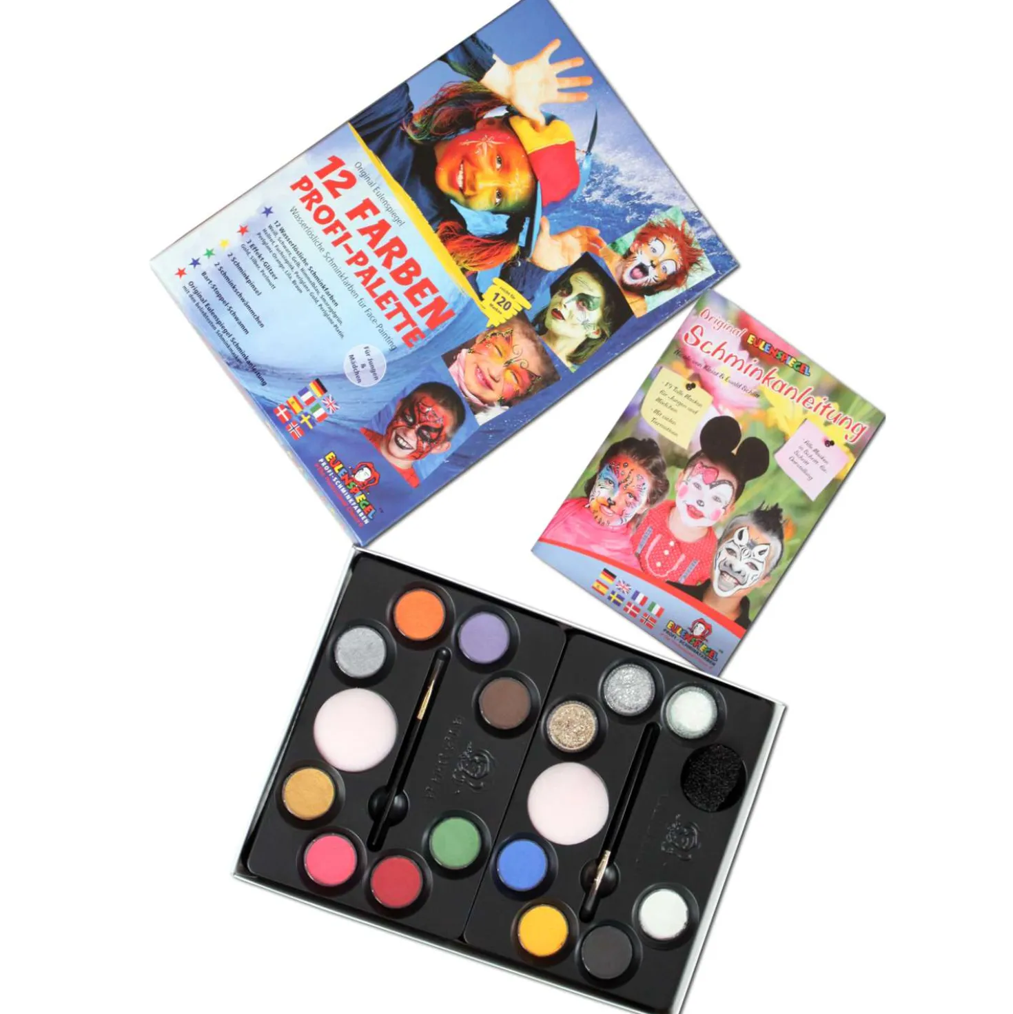 Eulenspiegel - Tavolozza trucco professionale, 12 colori