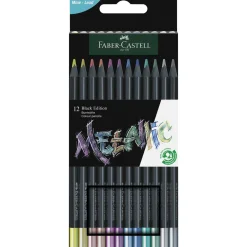 Faber-Castell - Black Edition Metallic, Set di matite colorate metallizzate