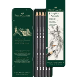 Faber-Castell Graphite Aquarelle, set di 5 matite acquerellabili