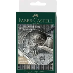 Faber-Castell - Pitt Artist Pen, Set Black & Grey