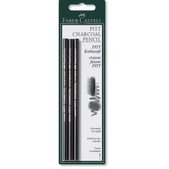 Faber-Castell - Pitt, set di tre matite carboncino