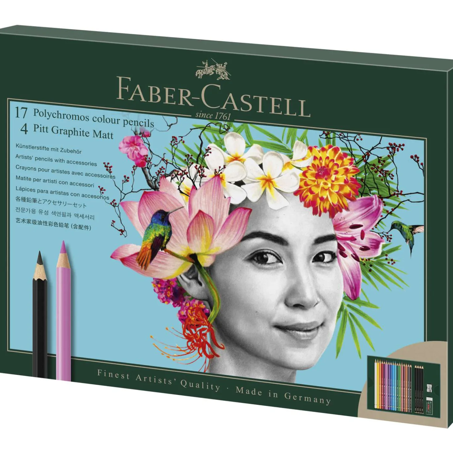 Faber-Castell - Set di matite per artisti Polychromos & Pitt Graphite Matt