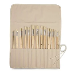 Gerstaecker - Pennelli in setola con astuccio arrotolabile