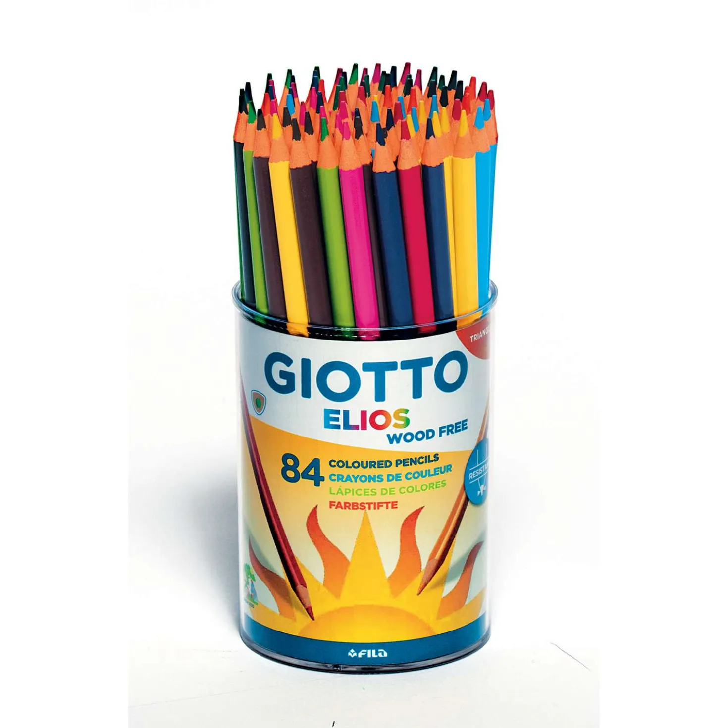 Giotto - Elios Wood Free, Set da 84 matite colorate