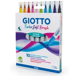 Giotto - Turbo Soft Brush, Set da 10 pennarelli con punta a pennello