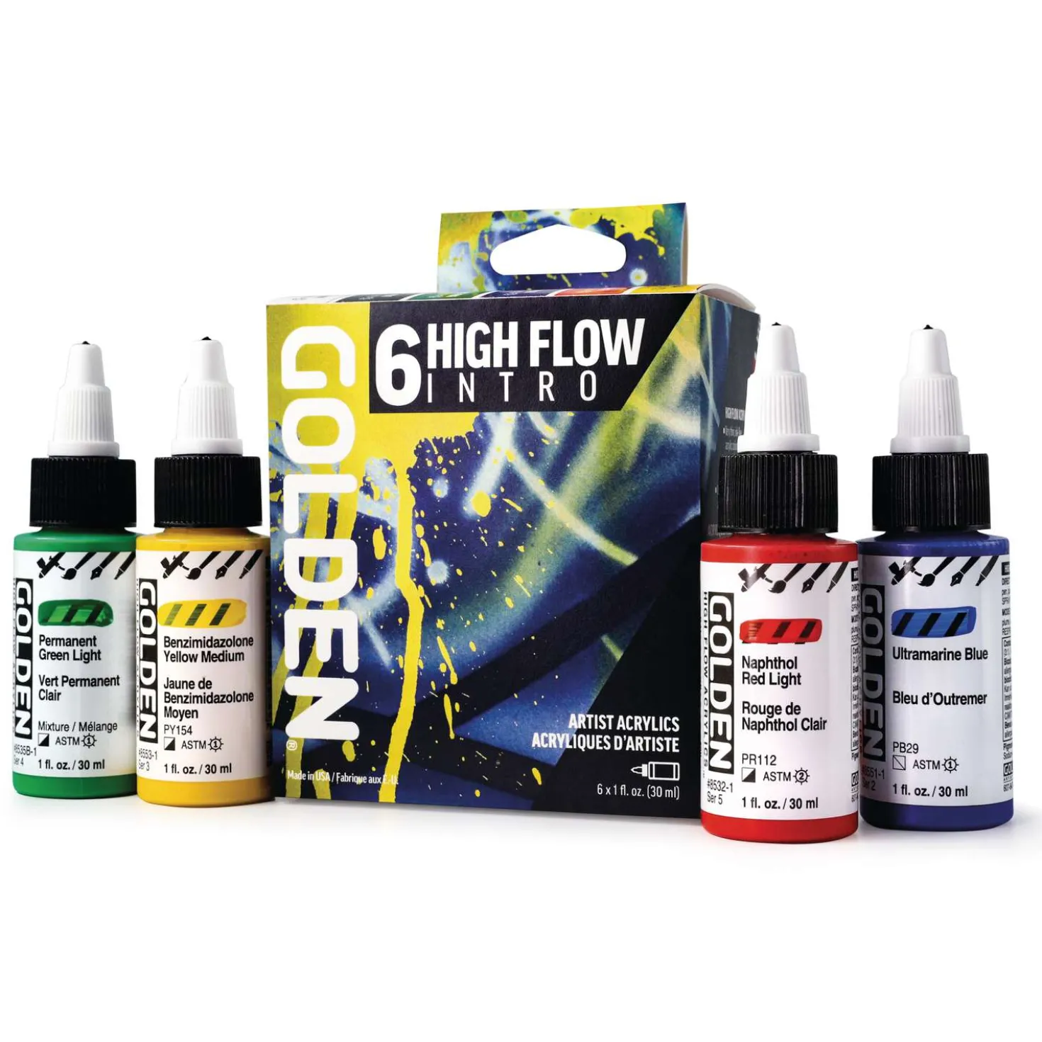 Golden - High Flow, Set introduttivo di colori acrilici