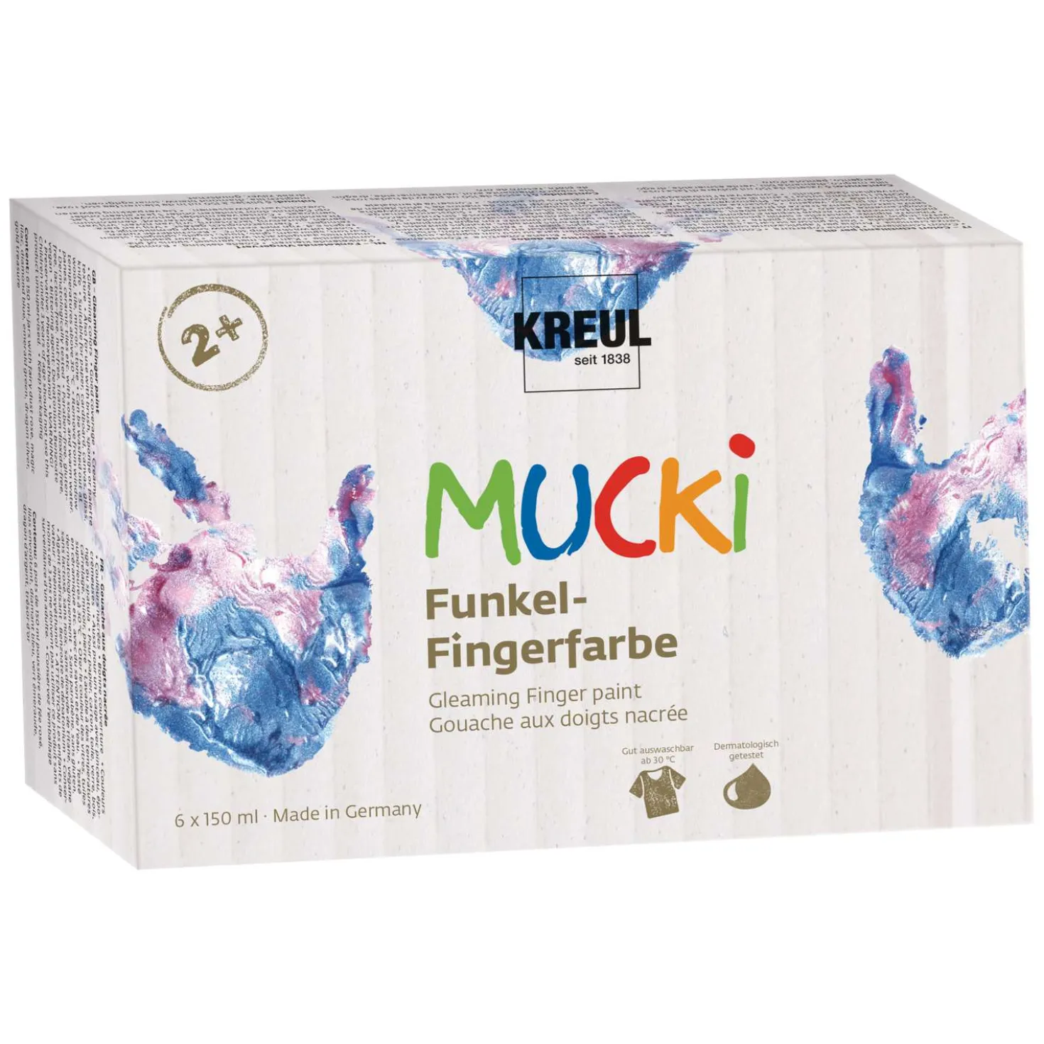 Kreul - Mucki, Set da 6 colori a dita scintillanti
