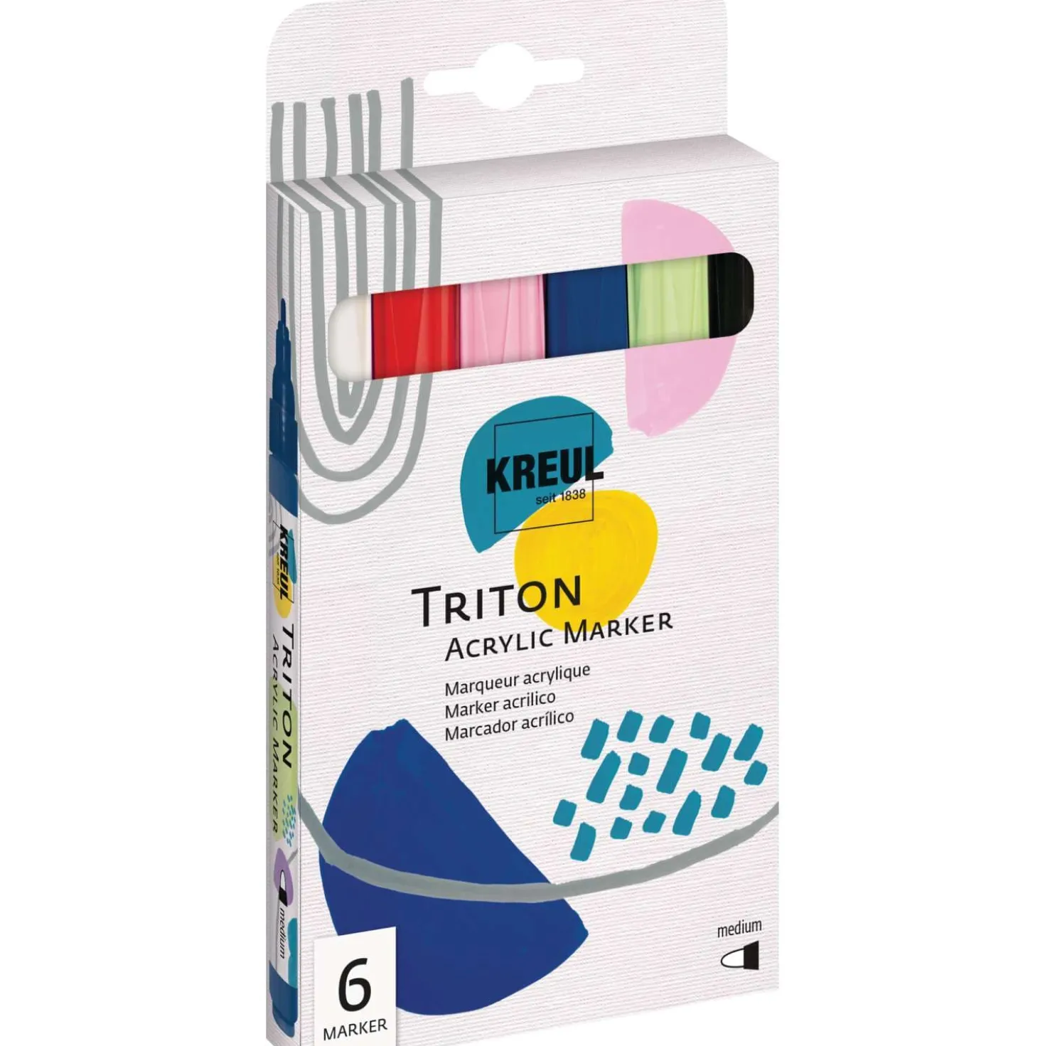 Kreul - Triton Acrylic Marker, Set medium da 6