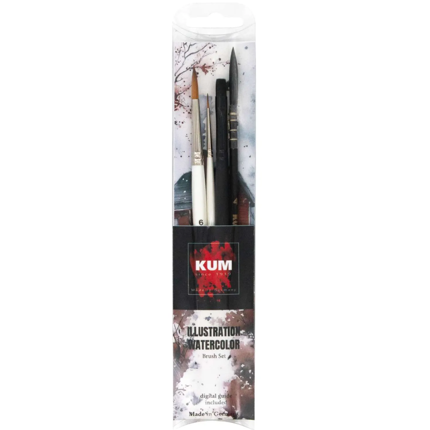 Kum - Illustration Aquarell, Set di 4 pennelli