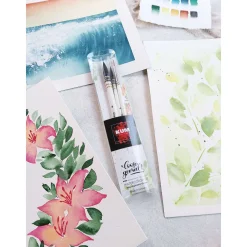 Kum - Loose Painting Watercolour, Set di 3 pennelli per acquerello