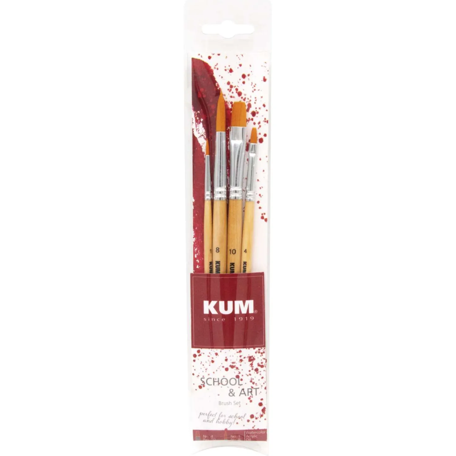 Kum - School & Art, Set di pennelli tondi e piatti