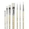 Léonard - Serie 1500, Nature, Set di 7 pennelli per olio e acrilico in fibra di canna da zucchero