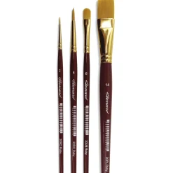 Léonard - Serie 20, Set di 4 pennelli sintetici per acrilico