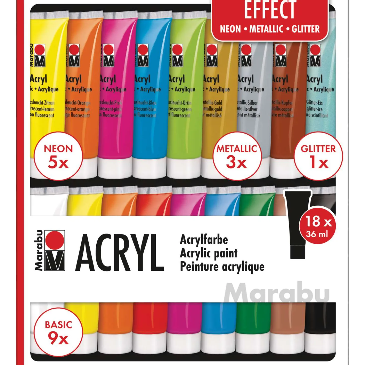Marabu - Acryl Effect, Set di colori acrilici