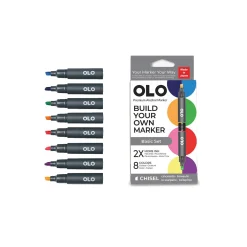 OLO - Set da 8 marker con punta a cuneo