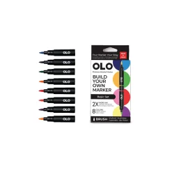 OLO - Set da 8 marker con punta a pennello