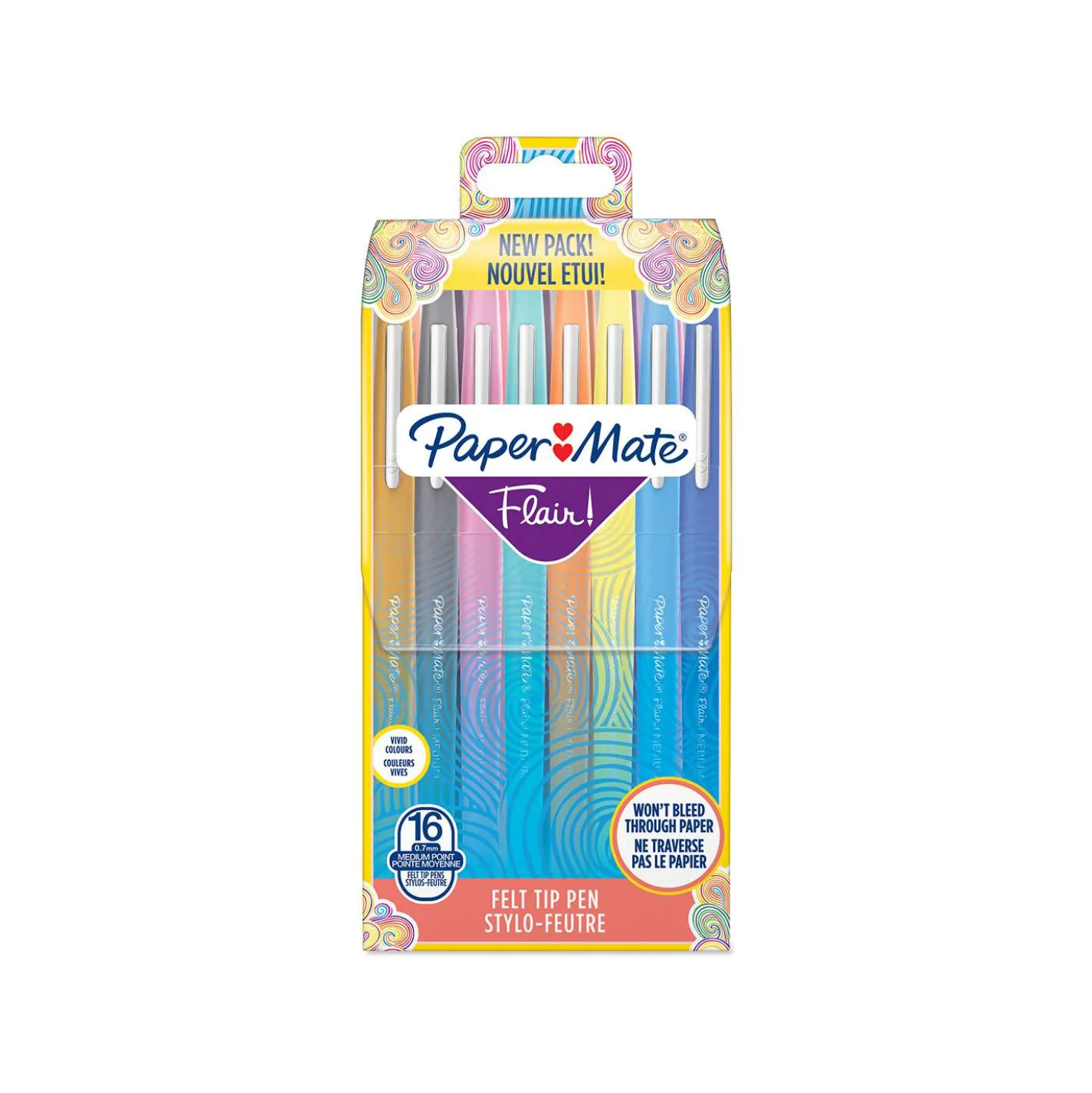 Paper Mate - Flair, Set da 16 penne con punta in fibra