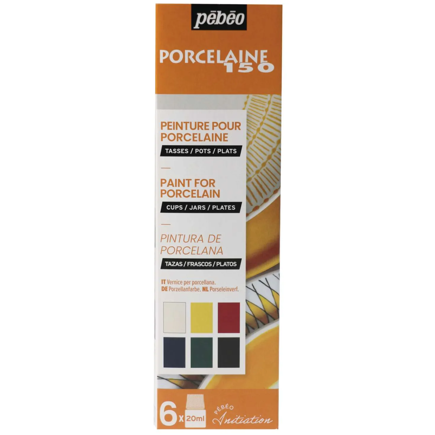 Pébéo - Porcelaine 150, Set da 6 colori per porcellana