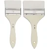 Pébéo - Set da 2 pennelli per gesso e vernice, fibra sintetica bianca