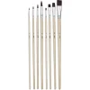 Pébéo - Set di 8 pennelli a manico lungo, fibre sintetiche marroni in poliammide