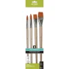Pébéo - Set di 4 pennelli in fibre sintetiche dorate in poliammide
