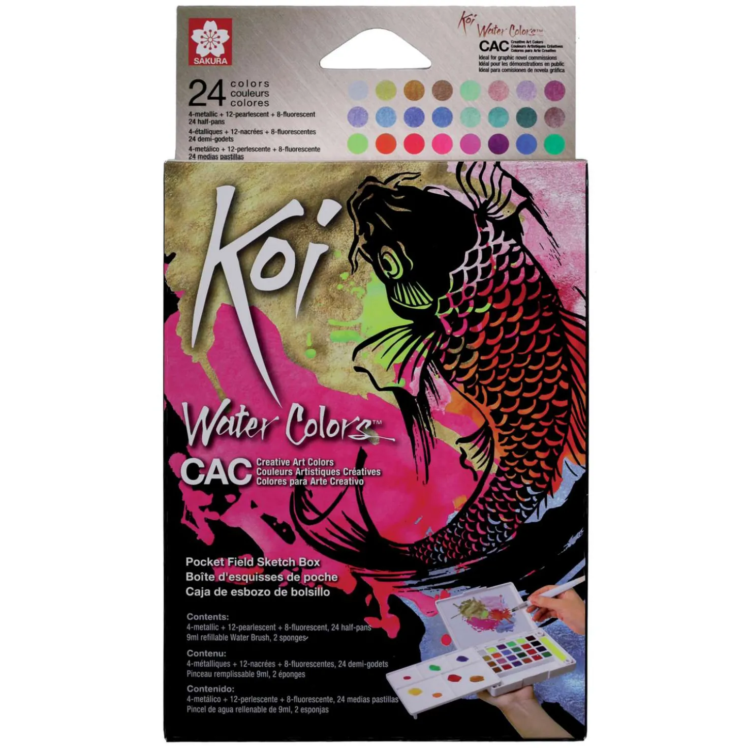 Sakura - Koi, Water Color Sketch Box, Creative Art Color Edition