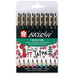 Sakura - Pigma Brush, Set di 9 penne a pennello