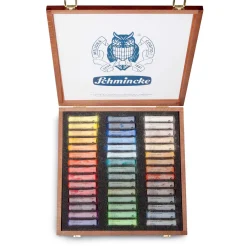 Schmincke - Set assortiti di pastelli extra morbidi in valigetta di legno