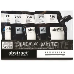 Sennelier - Abstract Black & White, Set 5 x 120 ml